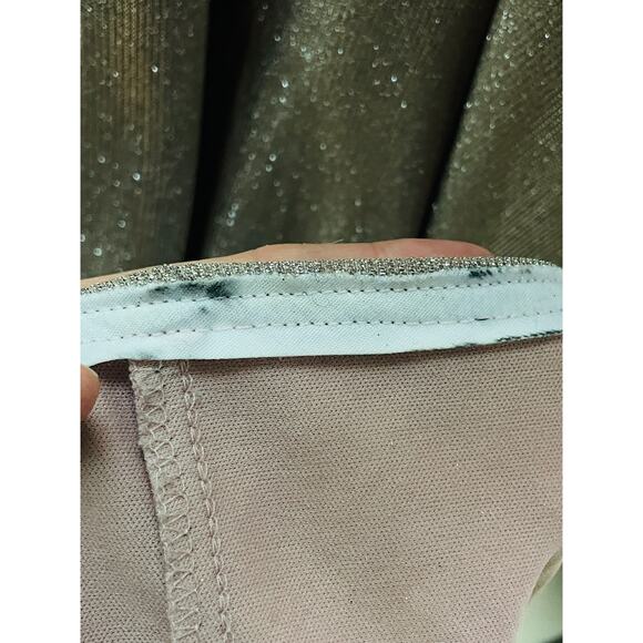 B. Darlin Rose Gold Shimmery Full Length Off-Shoulder Gown - Women's Size 7/8 - Picture 13 of 13